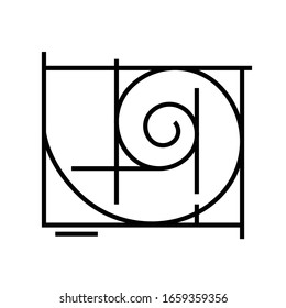 Golden Ratio Line Icon, Concept Sign, Outline Vector Illustration, Linear Symbol.