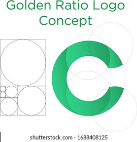 Golden ratio logo concept (with grids)