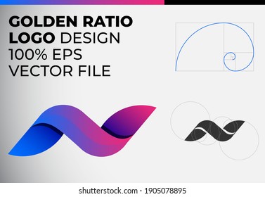 Golden Ratio Logo Design. N Logo Design