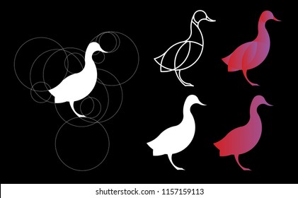 golden ratio logo. Duck Logo Template Made With Golden Ratio Principles.