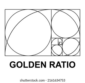 Golden ratio minimalistic icon. Geometric shapes flat proportion vector illustration .