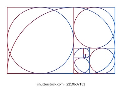 Icono minimalista de la relación de oro. Formas geométricas ilustraciones vectoriales de proporción plana.