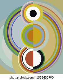 Golden ratio, mutual intersection, harmonious concept. Vector