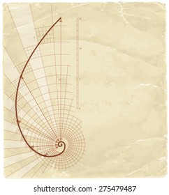 Golden Ratio (Golden Proportion) & old vintage background