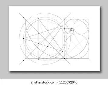 Golden Ratio Section Abstract Background