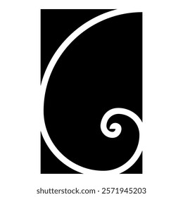 Golden ratio section Sacred geometry symbol ration proportions icon black color vector illustration image flat style