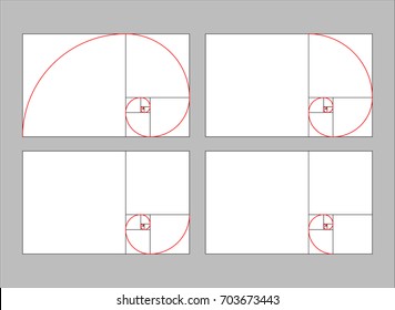 golden ratio section  vector illustration Fibonacci  rectangle