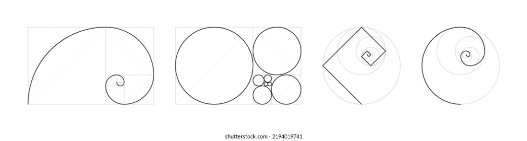 Goldene Quotienten. Das Konzept der Proportionen. Goldener Abschnitt. Vektorgrafik