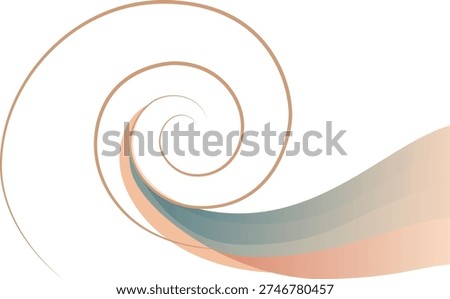 Golden Ratio Spiral with Circular Void background. Minimalist Fibonacci Desktop Background, Abstract Sacred Geometry Vector
