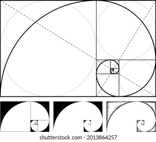 Golden Ratio Spiral Fibonacci Sequence Icon Stock Vector (Royalty Free ...