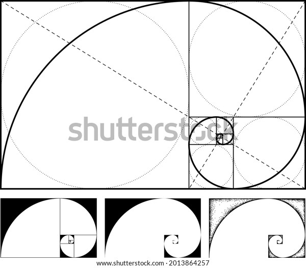 Golden Ratio Spiral Fibonacci Sequence Icon Stock Vector (Royalty Free ...