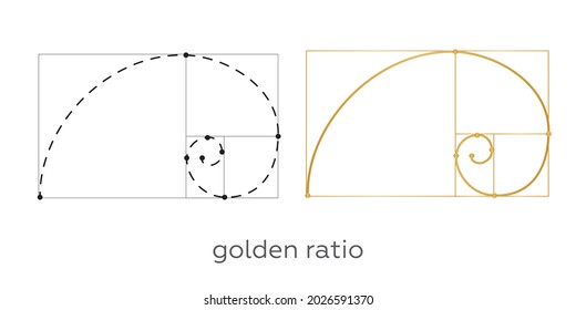 golden ratio spiral. Symbol of the golden ratio tattoo