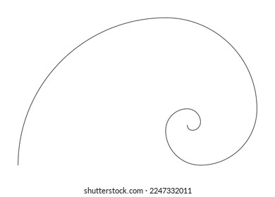 Golden ratio spiral template. Vector spiral geometric logo. 