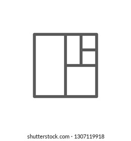 Golden Ratio Square Line Icon.