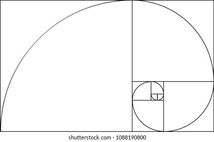 Golden ratio template. Composition spiral guideline illustration