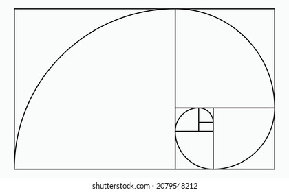 Plantilla de ratio de oro. Guía de espiral de composición, Vector eps 10