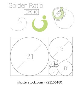 golden ratio template logo vector illustration fibonacci