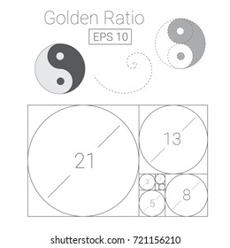 golden ratio template logo vector illustration fibonacci