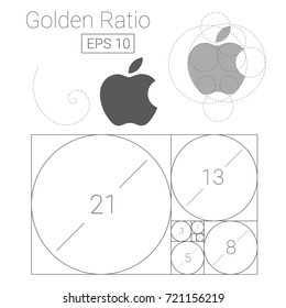 золотое соотношение шаблон логотип вектор иллюстрация фибоначчи