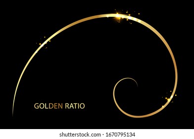 Golden ratio template spiral. Template vector proportion icon or sign. Gometric spiral logo. Vector icon