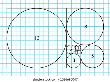 Golden ratio template vector, Divine Proportions, Golden Proportion. Universal meanings.