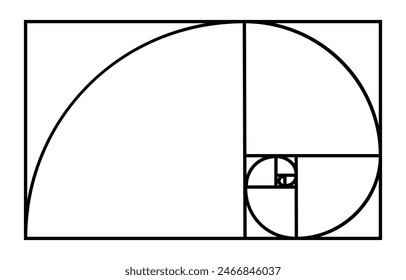golden ratio template vector illustration fibonacci