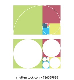 golden ratio template vector illustration fibonacci