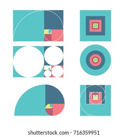 golden ratio template vector illustration fibonacci