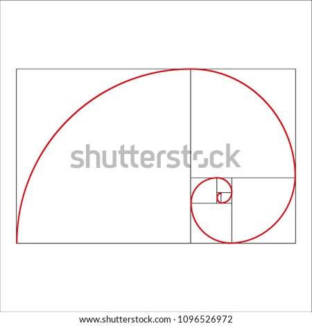 golden ratio template vector illustration fibonacci stock vector