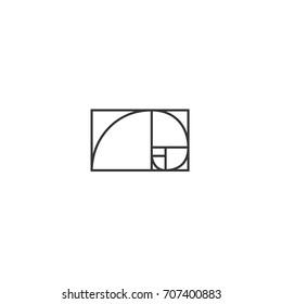 Golden Ratio Traditional Proportions Vector Icon  Fibonacci Spiral