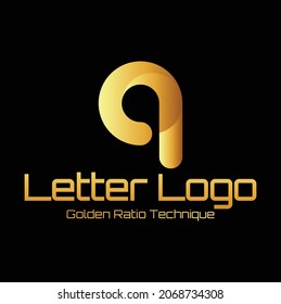 Golden Ratio Typography letter q vector file