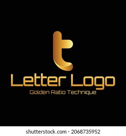 Golden Ratio Typography letter t vector file