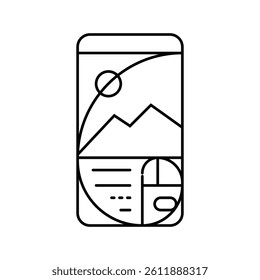 golden ratio ux ui design line icon vector. golden ratio ux ui design sign. isolated contour symbol black illustration