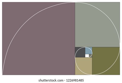 Golden ratio as vector color illustration in neutral colors.