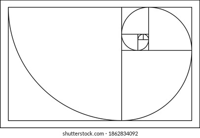 Golden ratio vector. Golden proportion. Section design element. Golden ratio background. Fibonacci number with the mathematical formula, golden section, divine proportion.