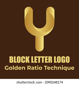 Golden Ratio Y Block Letter Typography Logo