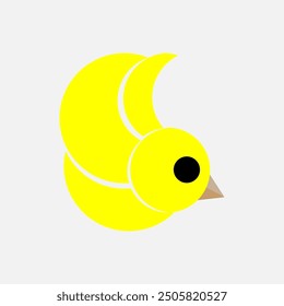 Golden ratio yellow bird vector logo