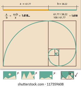 Golden Ratio,Golden Proportion Vector Illustration