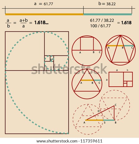 Golden Ratio,Golden Proportion vector illustration