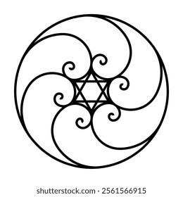 golden ration fibonacci pattern for logo icon background web graphic tattoo. vector illustration.