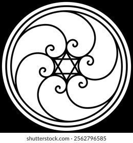 golden ration fibonacci pattern for logo icon background web graphic tattoo. vector illustration.