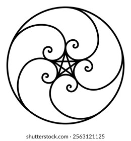 golden ration fibonacci pattern for logo icon background web graphic tattoo. vector illustration.