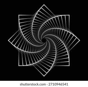 golden ration fibonacci pattern for logo icon background web graphic tattoo. vector illustration.