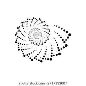 Patrón de fibonacci de ración dorada para el tatuaje gráfico de Web de fondo de icono de logotipo. Ilustración vectorial. 