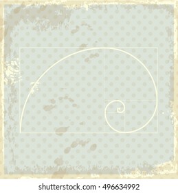 Golden ration presented on old background paper design. Golden proportion. Graphic design element.