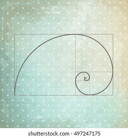 Golden ration presented on old background paper design. Golden proportion. Graphic design element.