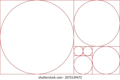 Golden ration vector using circles inscribed in the rectangles and squares mathematics golden ratio