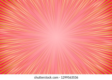 Golden rays on the pink background. Vector illustration EPS10