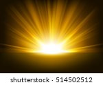 Golden Rays rising on dark background Vector Illustration
