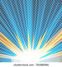 Golden Rays rising on dark background Vector Illustration
